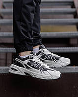 Чоловічі чорно-білі кросівки New Balance 530, класичні білі кросівки чоловічі Нью Баланс 530 осінні