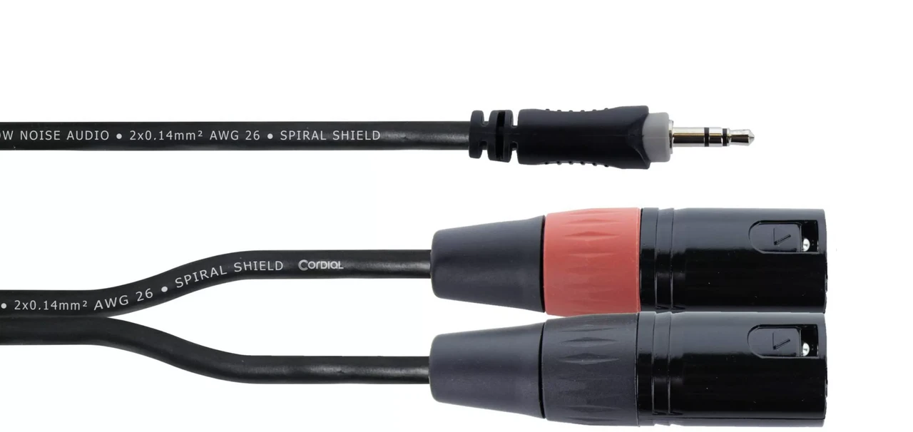 Y-адаптер 1x 3.5 мм TRS (стерео) на 2x XLR Male Cordial EY 1,5 WMM, фото 1