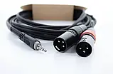 Y-адаптер 1x 3.5 мм TRS (стерео) на 2x XLR Male Cordial EY 1,5 WMM, фото 2