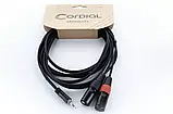 Y-адаптер 1x 3.5 мм TRS (стерео) на 2x XLR Male Cordial EY 1,5 WMM, фото 3