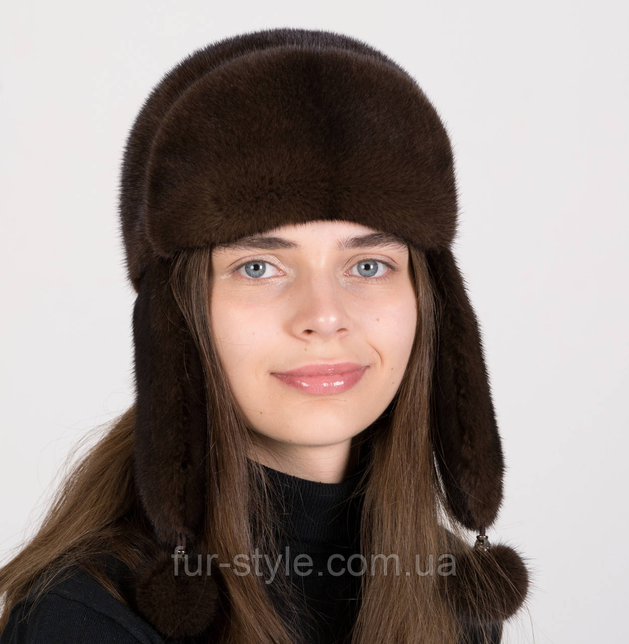 Жіноча хутряна шапка норкова вушанка