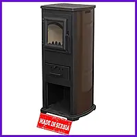 Піч-камін чавунно-сталева на дровах з варильною поверхнею Termo Sistem KLASIK LUX 6-8 кВт коричнева