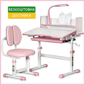 Учнівська стіл парта ростишка зі стільчиком трансформер для дітей ErgoKids BD-24