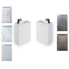 Сіра підвісна тумба 40 см з міні-умівальником Fancy Marble Java