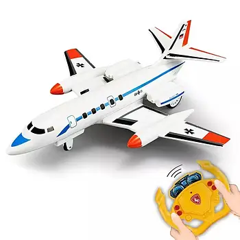 Літак на радіокеруванні (акумулятор, довжина 30см, світло, їздить, USB зарядне) PY198-2A