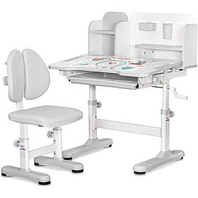 Дитячий шкільний стіл парта зі стільчиком для уроків і навчання Evo-Kids BD-28 Panda G