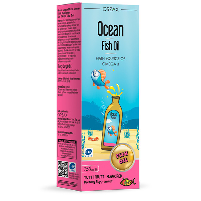 Orzax Omega 3 tutti frutti sirop / Омега-3 сироп з ароматом тутті фрутті 150 мл