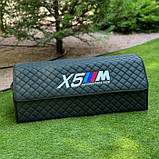 Органайзер у багажник з логотипом BMW з екошкіри, чорний, 80см, автомобільний органайзер, фото 2