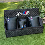Органайзер у багажник з логотипом BMW з екошкіри, чорний, 80см, автомобільний органайзер, фото 3