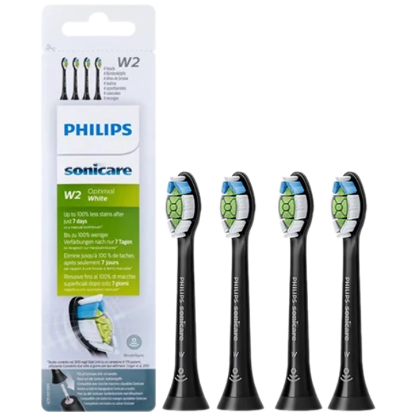 Насадка для електричної зубної щітки Philips Sonicare HX6064/11 Optimal White W2 Black (4 шт.)