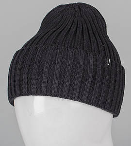 Кашемірова одинарна шапка з відворотом (240501), Чорний