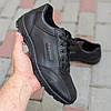 Чоловічі шкіряні кросівки (натуральна шкіра) чорні демісезонні для чоловіків на весну осінь, розміри 40-45, фото 2