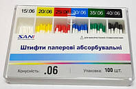 Штифты бумажные адсорбирующие конусные SANI размер 15\02 (белые)