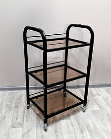 Візок косметологічний Чорний з отвором для ламп столик для вій етажерка для педикюру ST 004 black