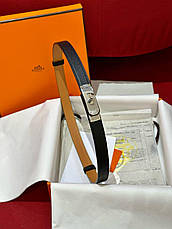 Жіночий чорний шкіряний ремінь Hermes Kelly 1.8 см із золотою пряжкою ермес, фото 4