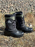 Теплі гумові чоботи чоловічі з вкладишем, високі чоботи гумові з утеплювачем, зимові чоботи для чоловіків