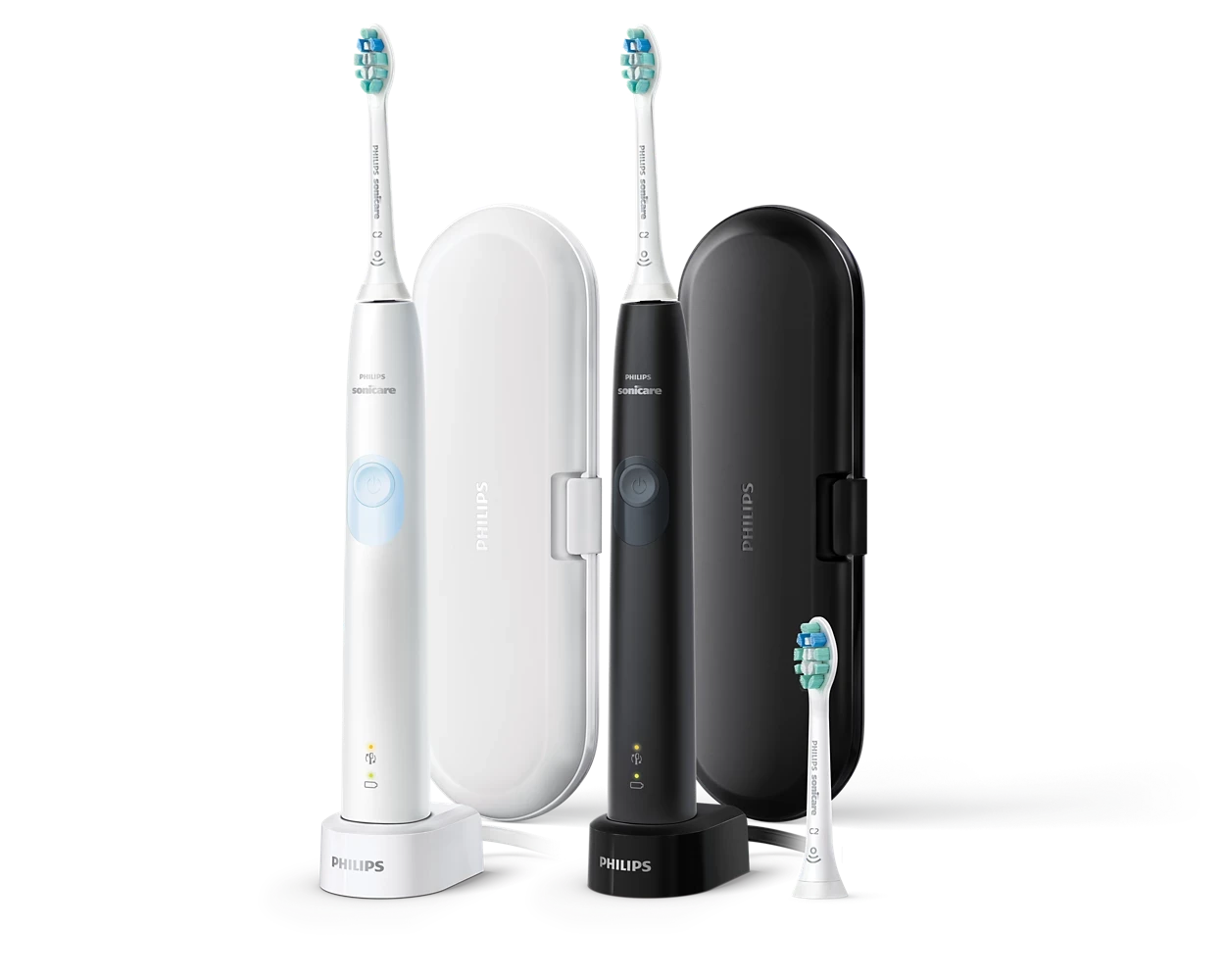 Набір електричних зубних щіток Philips Sonicare 4300 Black & White HX6809/83, фото 1