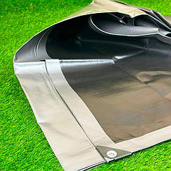 Тент 260 г/м2 8х8 Сіро-чорний Plandeka Mega Gruba Польща - натяжний тент накриття від снігу брезент покривний сонцезахисні тенти