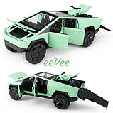 Машинка Tesla Cybertruck з причепом трейлером іграшка моделька металева М'ятний (60856), фото 3