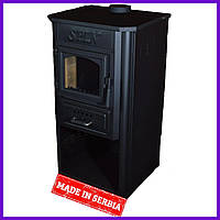 Піч-камін чавунно-сталева на дровах для конвекційного опалення SPIN Ekonomik 9 кВт чорна