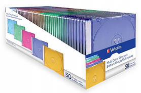 Коробка бокс для дисків CD/DVD slim кольори мікс VERBATIM