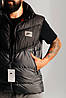 Сіраа чоловіча жилетка Nike Golf Windrunner Grey Black тепла без рукавів Безрукавка Найк непромокаюча плащівка осінь, фото 10