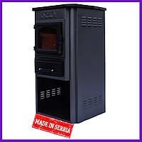 Піч-камін чавунно-сталева на дровах для конвекційного опалення SPIN Ekonomik 9 кВт сіра