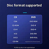 CD DVD плеєр Програвач дисків зовнішній привід дисковод для ноутбука пк читання та запису USB, фото 7