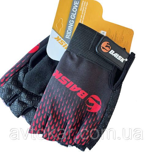 Рукавички велосипедні без пальців BAISK BSK-001 Червоні ORG, фото 1