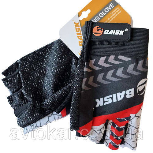 Рукавички велосипедні без пальців BAISK BSK-002 Червоні ORG, фото 1