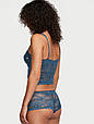 Піжама Victoria's Secret Modal & Lace Cropped Cami Set (Blue Shibori Hearts) S, фото 2