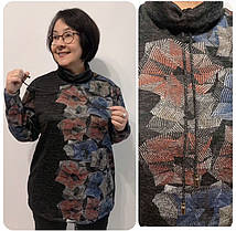 Жіноча туніка трикотажна під горло  сіра великого розміру (з 50 по 64)