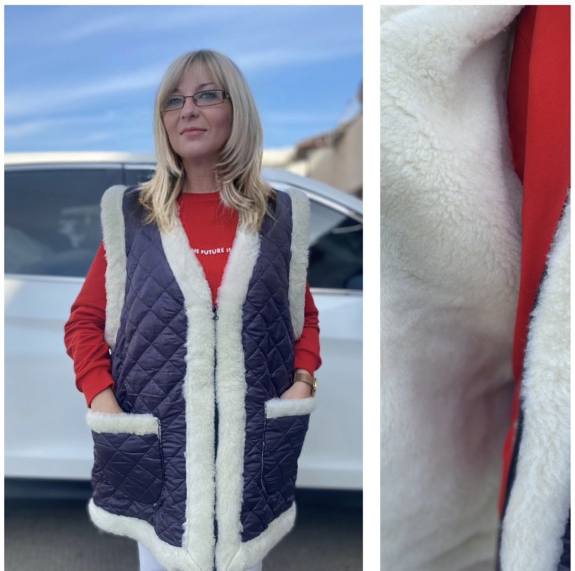 Жилетка безрукавка жіноча на овчині великі розміри з 48 по 64