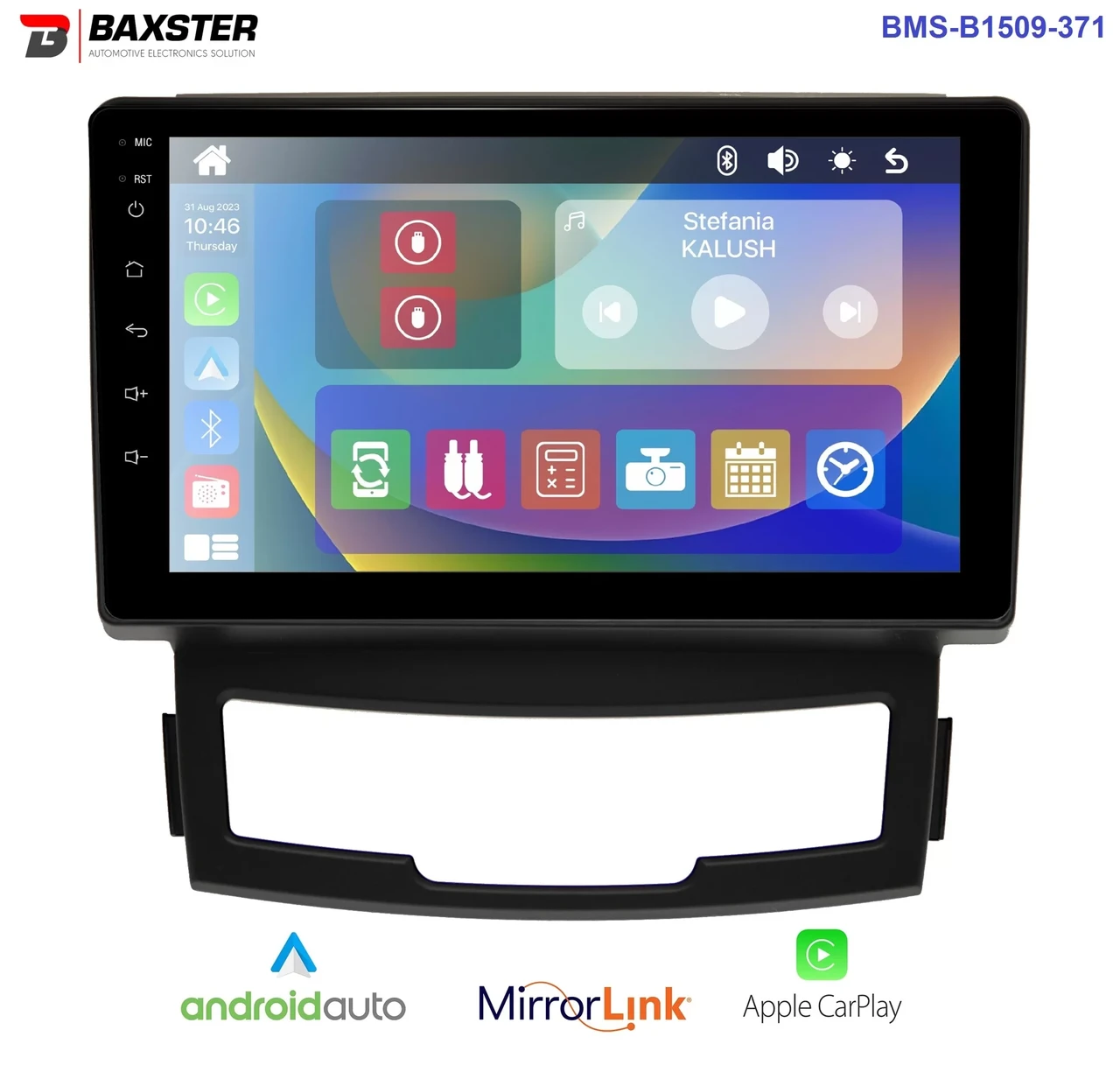 Штатна магнітола Baxster BMS-B1509-371 Ssangyong Actyon 11-13, Korando 10-13