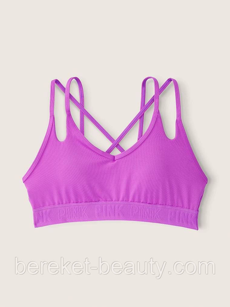 Cпортивне бра Pink Victoria's Secret Ultimate Strappy Back Lightly Lined Sports Bra (Purple), M