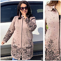 Жіночий в'язаний зимовий кардиган великого розміру ( з 50 по 64 розмір )