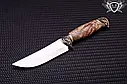 Ніж ручної роботи "Вдала риболовля" 120х34х2.3 мм з інструментальної сталі та колодкою з капа клена, фото 2