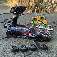 Дрифт машинка Nissan GT500 4WD на радіокеруванні Чорна | Машинка для дрифту на пульті управління | Дрифт машина на радіокеруванні, фото 6