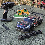 Дрифт машинка Nissan GT500 4WD на радіокеруванні Чорна | Машинка для дрифту на пульті управління | Дрифт машина на радіокеруванні, фото 3