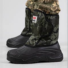 Зимові чоботи чоловічі на ліпучку з хутром (М 12 камуфляж)