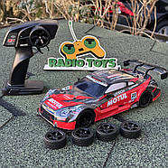 Дрифт машинка Nissan GT500 4WD на радіокеруванні Червона | Машинка для дрифту на пульті управління Дрифт машина на радіокеруванні, фото 4