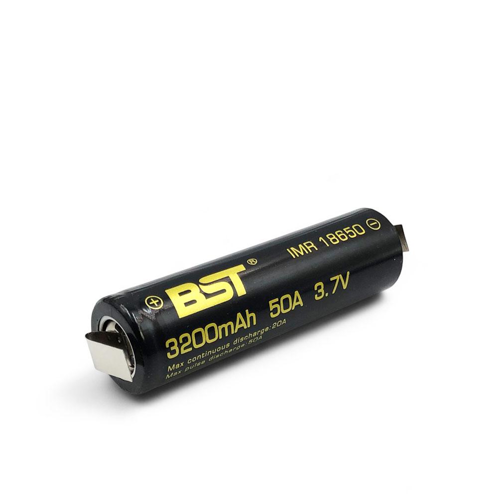 Акумулятор Li-Ion IMR 18650 BST 3200mAh (20A) з контактами для пайки, фото 1