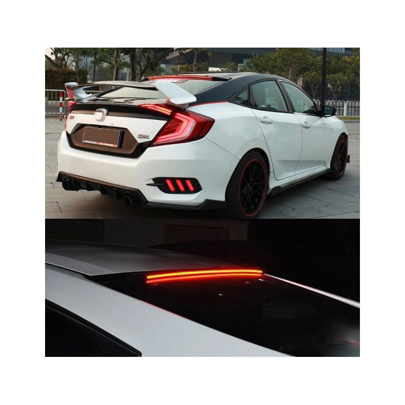 Спойлер задній для Honda Civic 2016+ (седан задній спойлер на скло зі стоп сигналом LED)