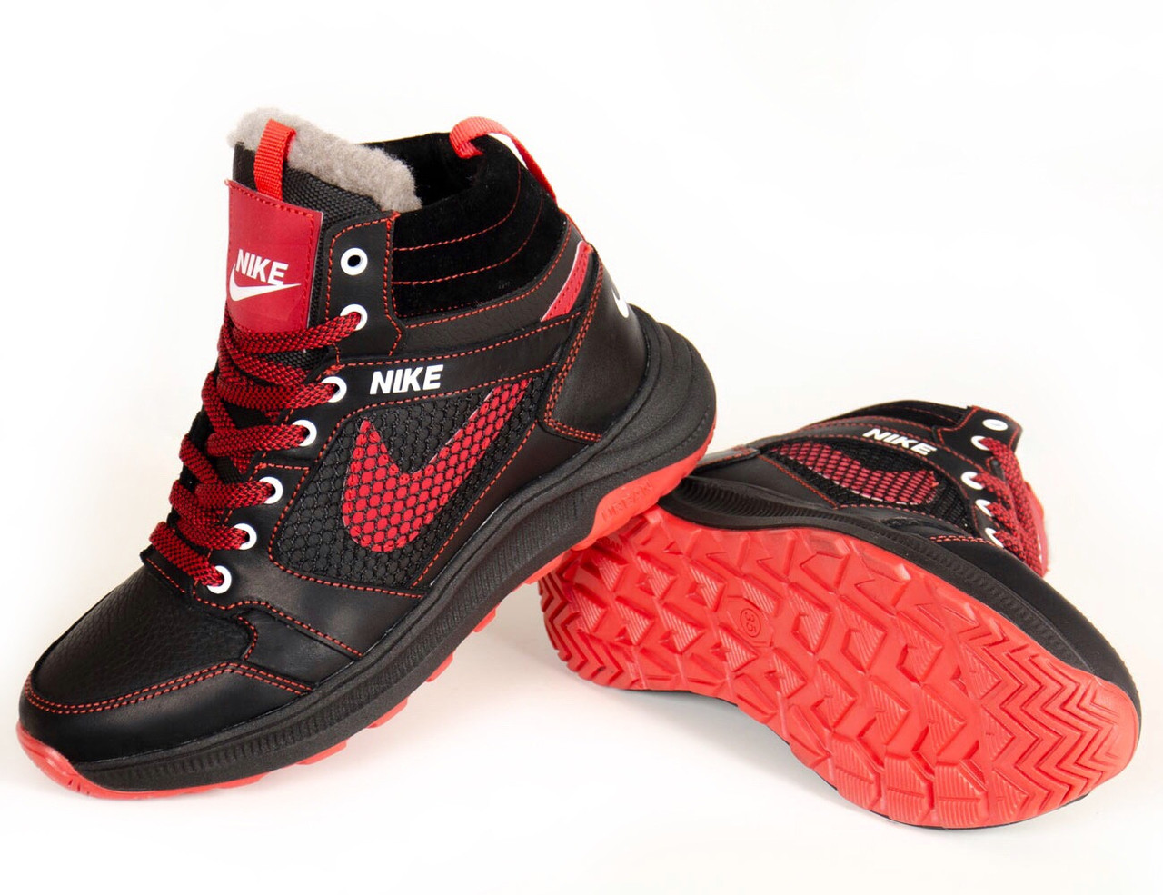 Черевики підліткові зимові на хлопчика теплі шкіряні кросівки на хутрі, фото 1