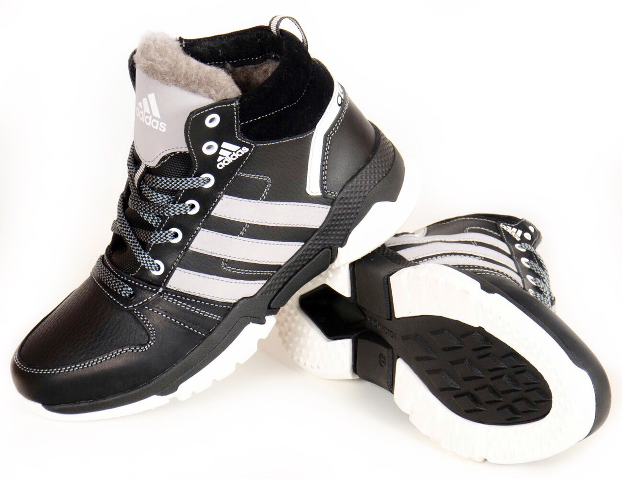 Спортивні зимові черевики підліткові кросівки шкіряні на хлопчика, фото 1