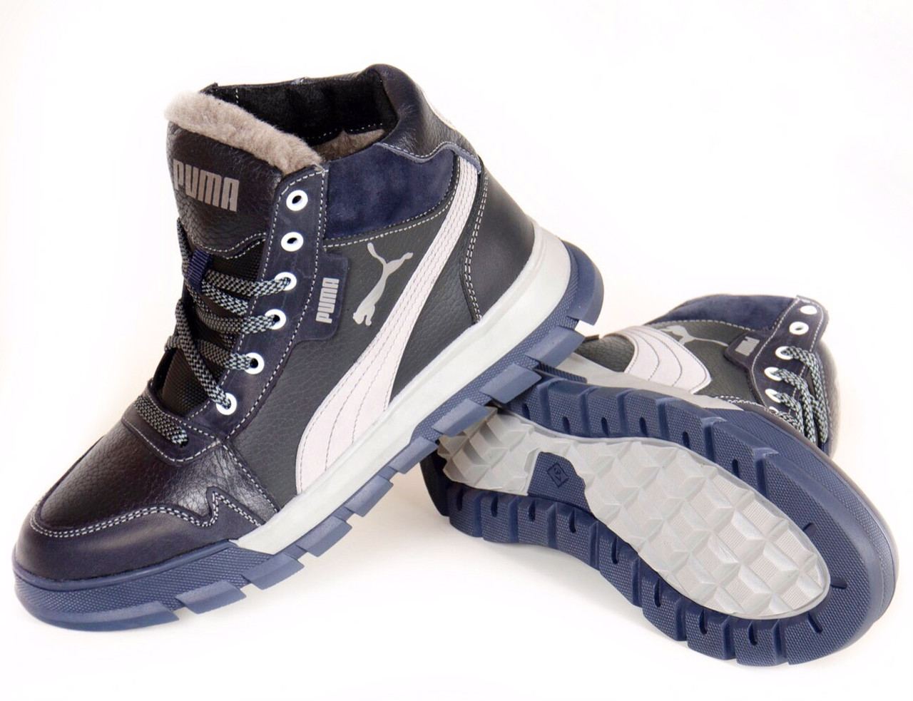 Дитяче взуття на зимову шкіряні черевики для хлопчика підліткові, фото 1