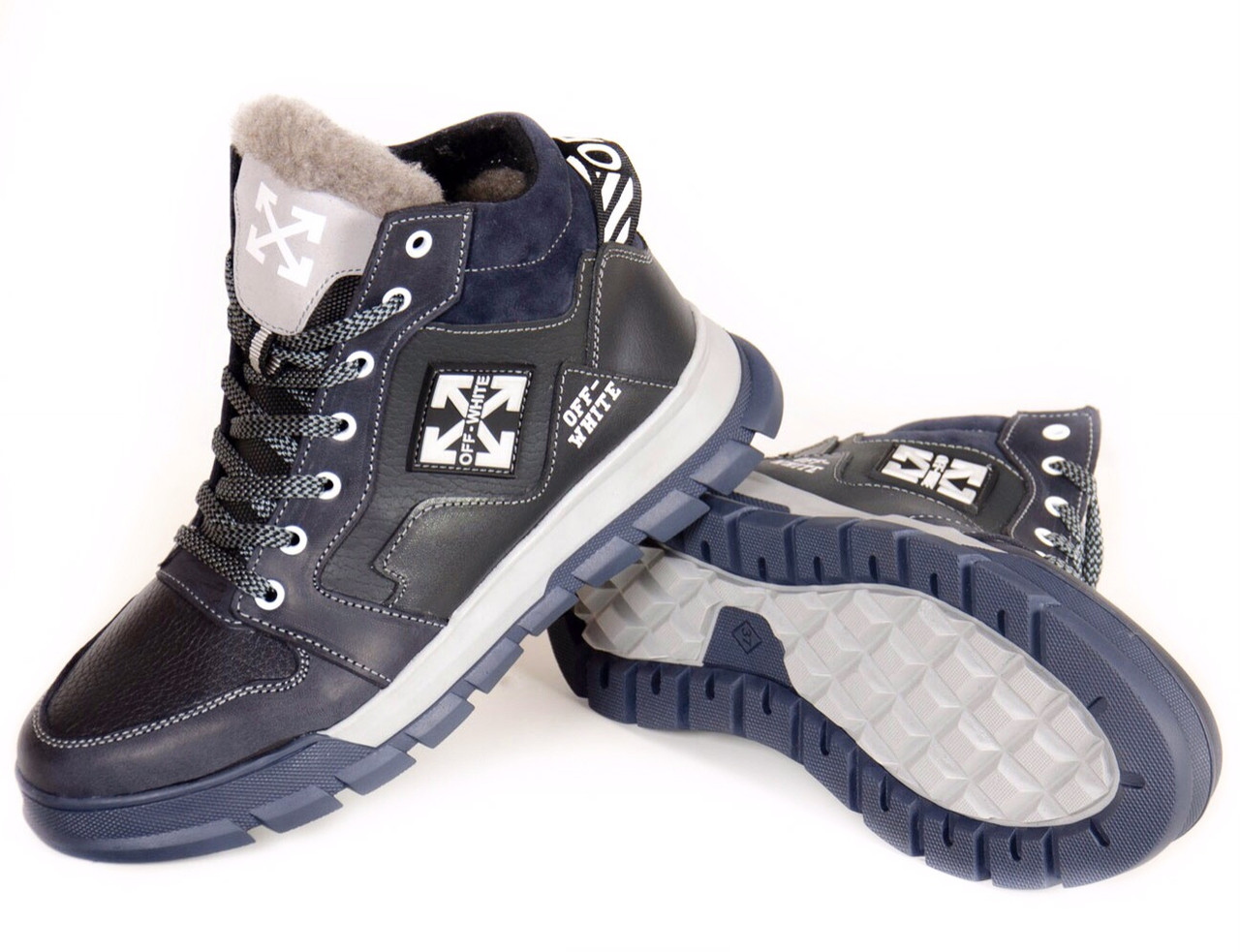 Зимові кросівки на підлітка теплі дитячі черевики на хутрі, фото 1