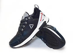 Модні дитячі кросівки для підлітків хлопчиків шкіряні чорно-сірі розміри 32 33 34 35 36 37 38 39 40