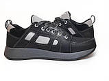 Кросівки для хлопчика підлітка весняні шкіряні дитячі чорно-сірі кеди розмір: 32 33 34 35 36 37 38 39 40, фото 3