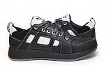 Кросівки для хлопчика дитячі з натуральних матеріалів чорно білі розмір 32 33 34 35 36 37 38 39 40, фото 5